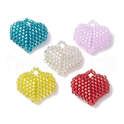 Seed Beads Beaded Charms PALLOY-MZ00262-1