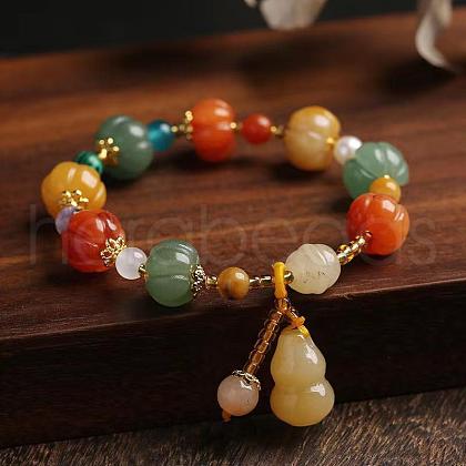Gourd & Pumpkin Resin Beaded Charm Bracelets FS-WG50C96-01-1