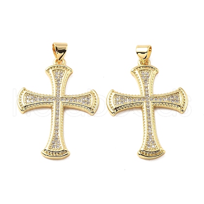Brass Micro Pave Cubic Zirconia Pendants KK-R229-10G-C-1