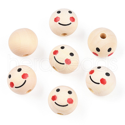 Unfinished Natural Wood Beads WOOD-N016-20mm-01-1