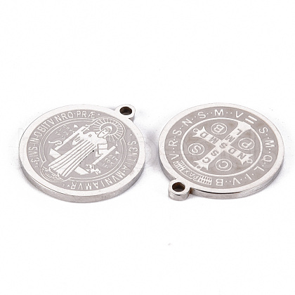 Non-Tarnish 201 Stainless Steel Etched Pendants STAS-Q238-002-1