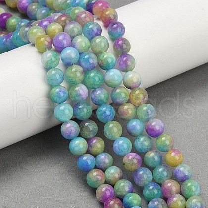 Natural Dyed White Jade Beads Strands G-NH0045-01C-1