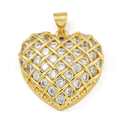 Rack Plating Brass Pave Cubic Zirconia Pendants KK-U029-08G-01-1