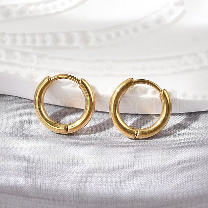 304 Stainless Steel Huggie Hoop Earrings EJEW-G272-02-8mm-G-1