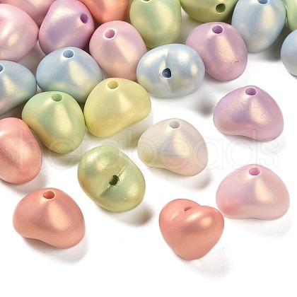 UV Plating & Spray Painted Opaque Acrylic Beads OACR-G047-04-1