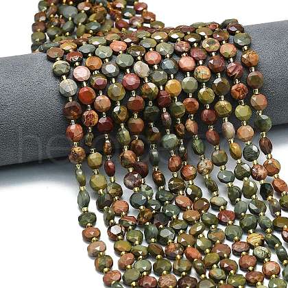 Natural Picasso Stone/Polychrome Jasper Beads Strands G-C116-A84-02-1