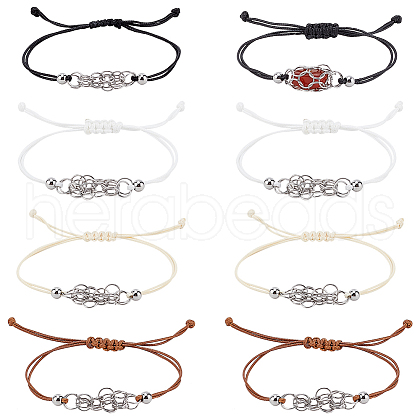   8Pcs 4 Colors 304 Stainless Steel Macrame Pouch Bracelet Making for Stone Holder AJEW-PH0011-84-1