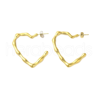 Ion Plating(IP) 304 Stainless Steel Stud Earrings EJEW-H009-01G-07-1
