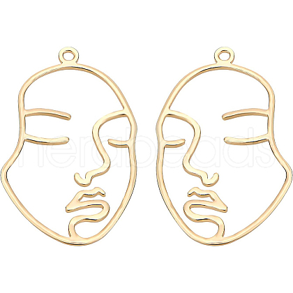 Brass Open Back Bezel Pendants KK-BC0006-35G-1