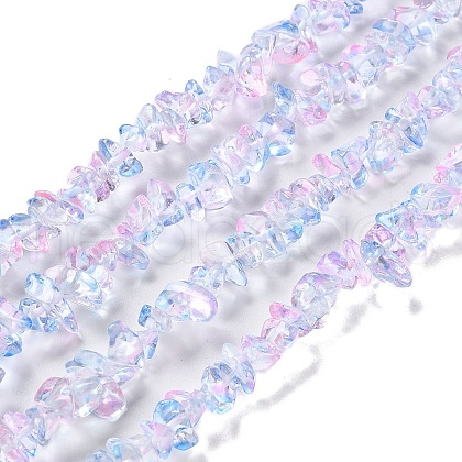Spray Painted Transparent Glass Beads Strands X-GLAA-P060-01A-16-1