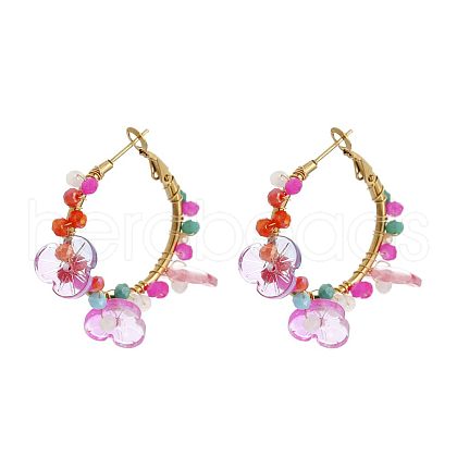 201 Stainless Steel Acrylic Hoop Earrings FS-WG443EA-16-1