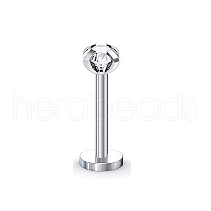 316 Surgical Stainless Steel Crystal Rhinestone 17 Gauge Threadless Labrets WG334A1-05-1