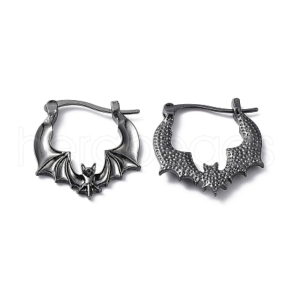 Alloy Bat Hoop Earrings for Women EJEW-D058-01B-1