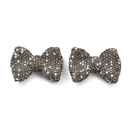 Bowknot Shape Polymer Clay Rhinestone Beads CLAY-NH0001-05A-1