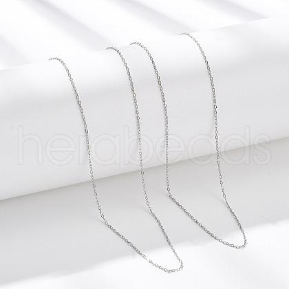 1MM 304 Stainless Steel Cable Chain Necklaces NJEW-T016-15P-1