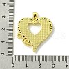 Mother's Day Real 18K Gold Plated Brass Micro Pave Clear Cubic Zirconia Pendants KK-H472-13G-05-3