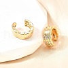 Brass Micro Pave Clear Cubic Zirconia Cuff Earrings EJEW-F370-13G-6