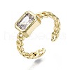Mother's Day Rings Brass Micro Pave Cubic Zirconia Cuff Rings RJEW-S044-119A-NF-1