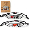 2Pcs Glass Seed Bead Link Bracelets AQ9272-1