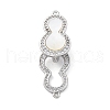 Brass Clear Cubic Zirconia Fold Over Clasps KK-Z078-40P-1