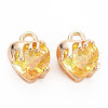 Brass Micro Pave Cubic Zirconia Charms KK-N232-302B-01-2