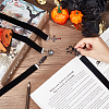 Halloween Theme Velvet Ribbon Bookmark AJEW-AB00016-3