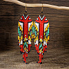 Bohemian Style Handmade Glass Seed Beads Tassel Dangle Earrings ER5285-1