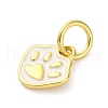 925 Sterling Silver White Enamel Paw Print Charms STER-D303-04G-2