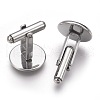 Tarnish Resistant Flat Round Stainless Steel Cuffinks STAS-P207-08P-D-2
