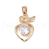 Brass Micro Pave Cubic Zirconia Pendants KK-E795-27KCG-02-1