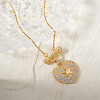 Fashionable Brass Full Crystal Rhinestone Heart Star Pendant Necklaces PD1467-4