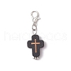 Natural Wood Cross Pendant Decorations HJEW-JM03264-02-2