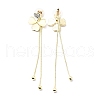 Crystal Rhinestone Heart with Clover Dangle Stud Earrings EJEW-C037-09LG-2