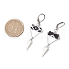 Triangle with Eye Brass Glass Seed Beaded Leverback Earrings EJEW-MZ00452-05-3