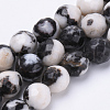 Natural White Zebra Jasper Beads Strands G-S281-22-6mm-1