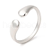 Ion Plating(IP) 201 Stainless Steel Open Cuff Ring RJEW-E063-44P-1