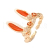 Zinc Alloy Enamel Adjustable Open Cuff Rings for Women RJEW-U058-03G-4