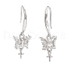 Rhodium Plated 925 Sterling Silver Earring Hooks STER-D035-33P-2