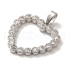 Rack Plating Brass Micro Pave Cubic Zirconia Pendants KK-U027-43P-2