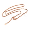 2mm Rack Plating Brass Rope Chain Adjustable Slider Necklaces for Women Men MAK-L044-06RG-1