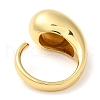 Rack Plating Brass Teardrop Open Cuff Ring for Women RJEW-A016-03G-2