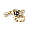 Brass Micro Pave Clear Cubic Zirconia Pendants KK-M275-47G-2