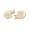 Brass Micro Pave Clear Cubic Zirconia Pendants KK-G447-09G-2