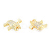 Brass Micro Pave Clear Cubic Zirconia Pendants ZIRC-N039-268-3