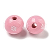 Printed Wood European Beads WOOD-G022-09C-2