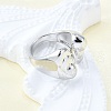 Brass Cuff Rings for Women RJEW-G347-03P-3
