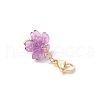 Umbrella Handmade Glass Seed Beaded & Acylic Pendant Decorations Sets HJEW-MZ00280-01-4
