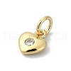 Heart Theme Brass Micro Pave Cubic Zirconia Charms KK-H475-56G-08-2