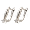 Rack Plating Brass Micro Pave Cubic Zirconia Hoop Earring Findings EJEW-H143-12P-1