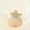 Natural Turquoise Finger Rings RJEW-Q006-01G-G-4
